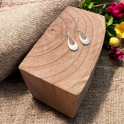Silver Tear Drop Earrings ER165SM