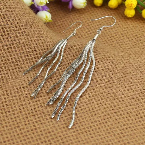 Jess and Lou ER181S Silver Lightweight Multi-Strand Drop Hypoallergenic & Nickel Free Silver Hooks Earrings