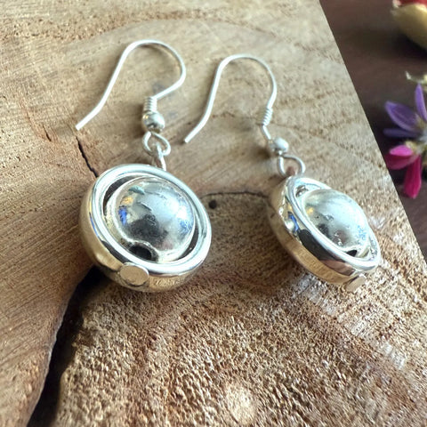 Jess and Lou ER182S Silver Orbit Bead Drop Hypoallergenic & Nickel Free Silver Hooks Earrings