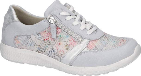 Waldlaufer 815M01 413 159 M-Ira Calli Fume Maystr May Cloud Silber Multi Womens M Fitting Nubuck/Stretch and Lace Up Zip Up Shoes