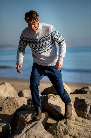 Brakeburn Mens Fairisle Quarter Zip Jumper