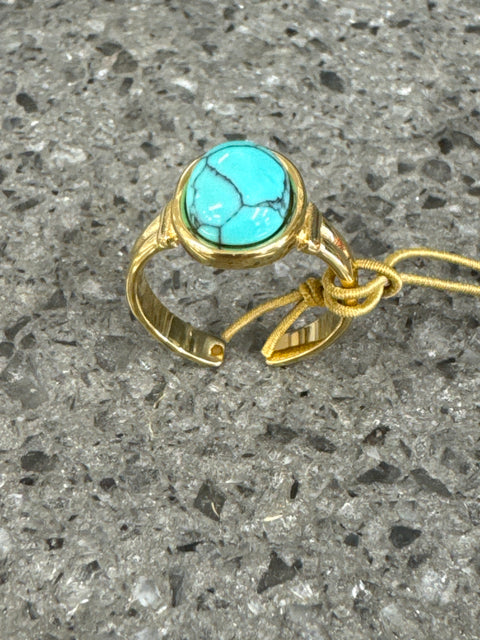 R - Ode to Ancients / Adjust - S.Steel - 18K Gold/Turq