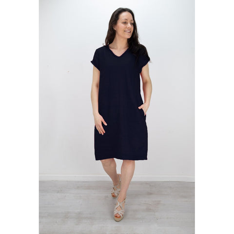 Foil Fringe Event Dress Midnight