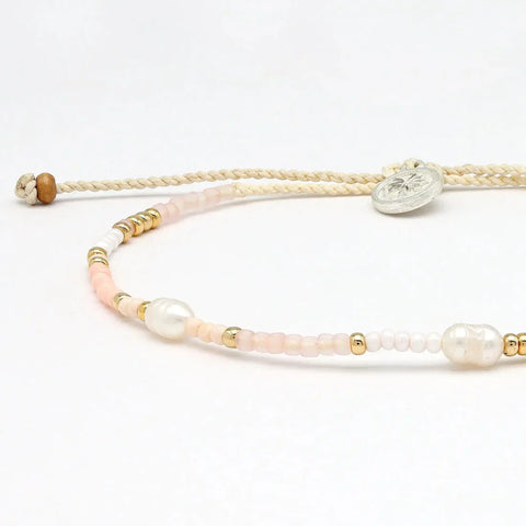 Pineapple Island  GBP004 Giada Cinta Pearl Beaded Surf Pink Bracelet