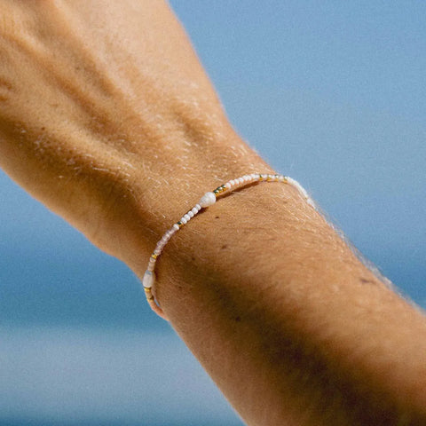 Pineapple Island  GBP004 Giada Cinta Pearl Beaded Surf Pink Bracelet
