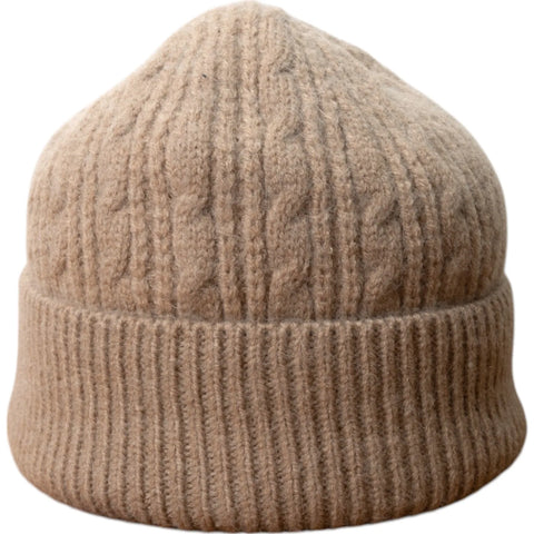 Jess And Lou Oatmeal Unisex Cable Super Soft and Cosy Warm Beanie Hat