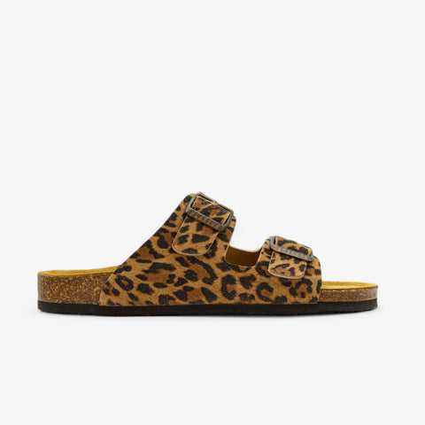 Plakton 180010 Beta Animal Print Leopard Leather Womens Casual Stylish Open Toe Sandals