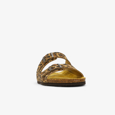 Plakton 180010 Beta Animal Print Leopard Leather Womens Casual Stylish Open Toe Sandals
