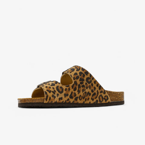 Plakton 180010 Beta Animal Print Leopard Leather Womens Casual Stylish Open Toe Sandals