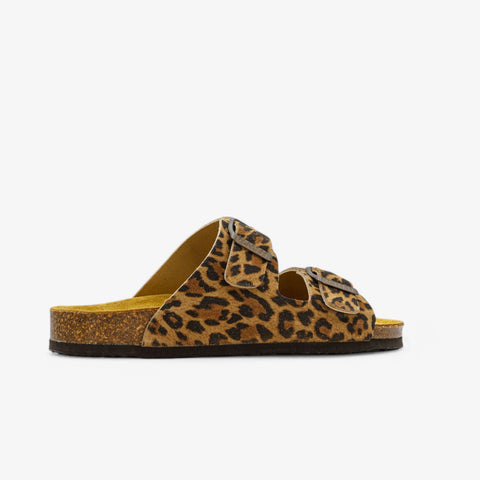 Plakton 180010 Beta Animal Print Leopard Leather Womens Casual Stylish Open Toe Sandals