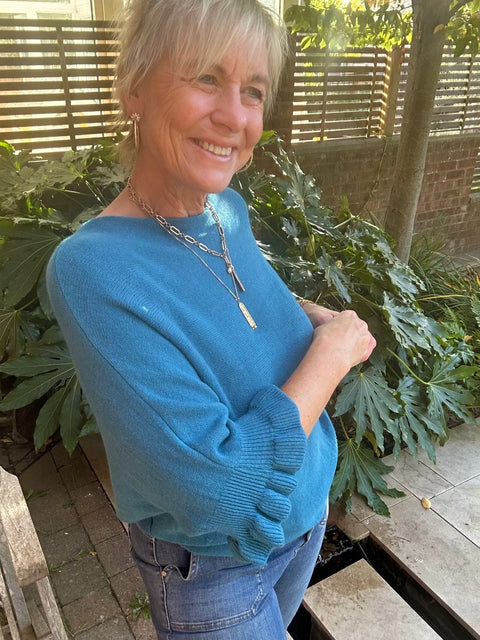 Sasa Frill Sleeve Jumper Denim