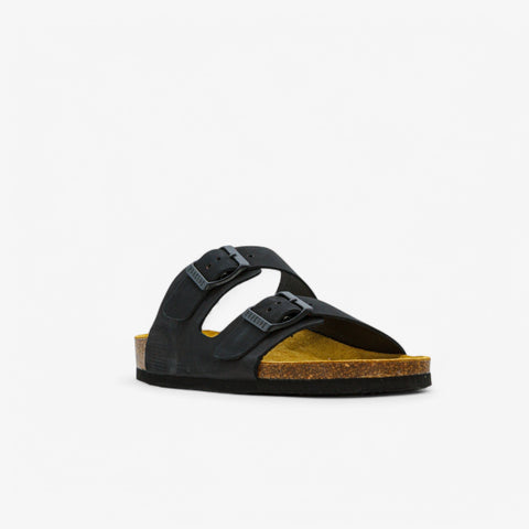 Plakton 180010 Beta Black Leather Womens Casual Stylish Open Toe Sandals