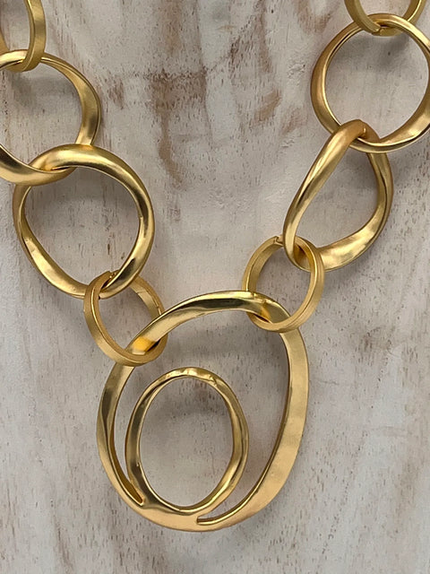 Jess and Lou NK339G Statement Large Loops Hypoallergenic and Nickel Free Necklace