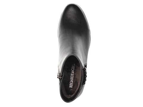 Regarde Le Ciel Jolene-26 5239 Black Delice/Etna Leather & Suede Womens Stylish Zip Up Ankle Boots