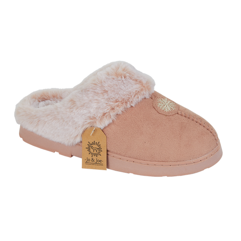 Joe & Joe Splendour Dusky Pink Womens Super Soft Mule Slippers