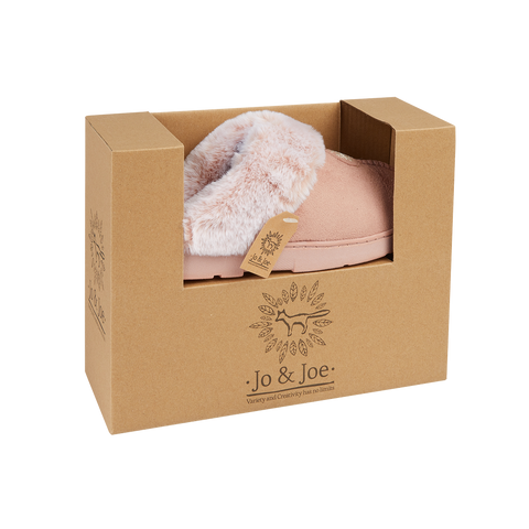 Joe & Joe Splendour Dusky Pink Womens Super Soft Mule Slippers
