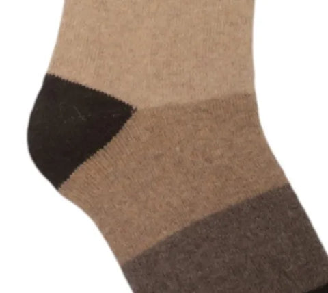 Jaspers Cappuccino Gradient Block Mens Cosy Ribbed Super Soft Wool Blend Socks