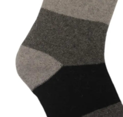 Jaspers Green and Navy Block Mens Cosy Ribbed Super Soft Wool Blend Socks