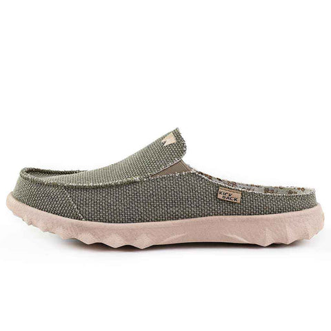 KickBack Chaise Classic Khaki Mens Slip On Woven Canvas Mules