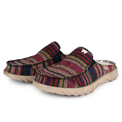 KickBack Chaise Classic Hacky Sack Black Mens Slip On Woven Canvas Mules