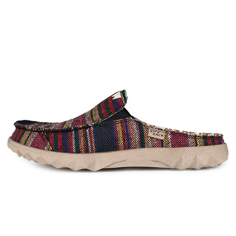 KickBack Chaise Classic Hacky Sack Black Mens Slip On Woven Canvas Mules