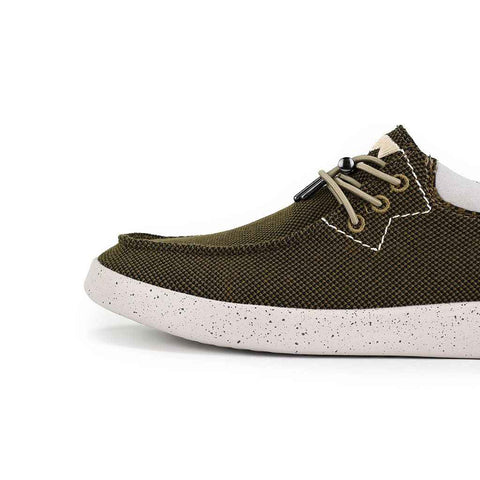 KickBack Haven Khaki Black Supersoft Mesh Elastic Lace Slip On Shoes