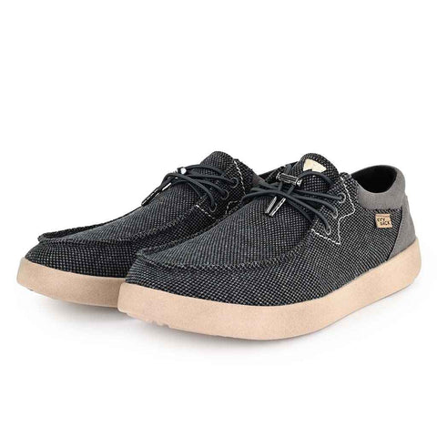KickBack Haven Charcoal Black Supersoft Mesh Elastic Lace Slip On Shoes