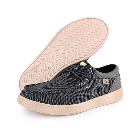 KickBack Haven Charcoal Black Supersoft Mesh Elastic Lace Slip On Shoes