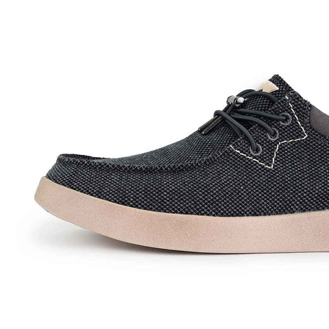 KickBack Haven Charcoal Black Supersoft Mesh Elastic Lace Slip On Shoes