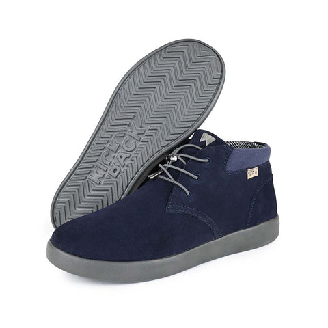 KickBack Gofer Suede Navy Mens Elastic Lace Slip On Boots