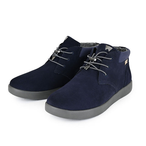 KickBack Gofer Suede Navy Mens Elastic Lace Slip On Boots