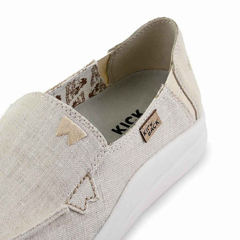 KickBack Rizzo Natural Linen Womens Canvas Stripes Womens Slip On Shoes