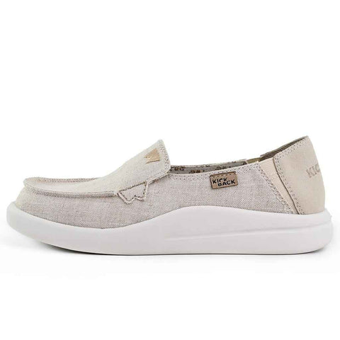 KickBack Rizzo Natural Linen Womens Canvas Stripes Womens Slip On Shoes
