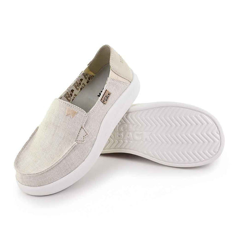 KickBack Rizzo Natural Linen Womens Canvas Stripes Womens Slip On Shoes