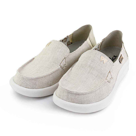KickBack Rizzo Natural Linen Womens Canvas Stripes Womens Slip On Shoes