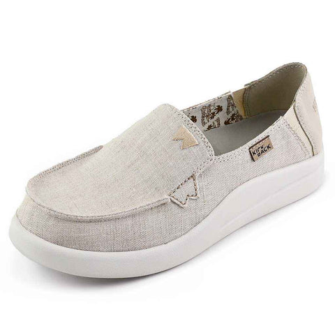 KickBack Rizzo Natural Linen Womens Canvas Stripes Womens Slip On Shoes