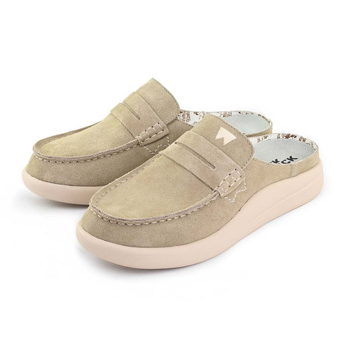 KickBack Frenchy Beige Suede Womens Slip On Mules