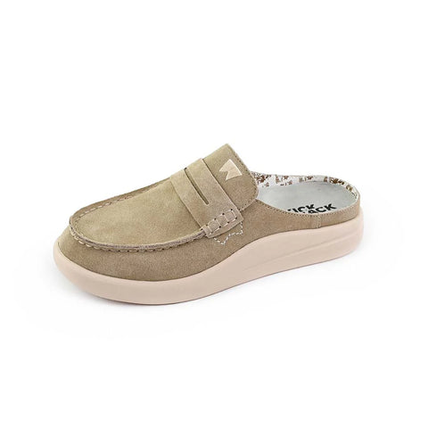 KickBack Frenchy Beige Suede Womens Slip On Mules