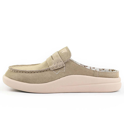 KickBack Frenchy Beige Suede Womens Slip On Mules