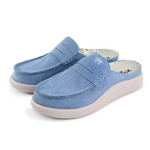 KickBack Frenchy Pale Blue Suede Womens Slip On Mules