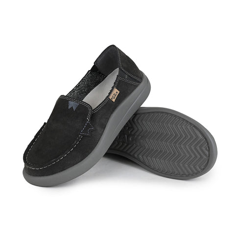 KickBack Rizzo Suede Charcoal Womens Slip On Shoes