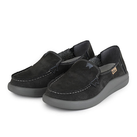 KickBack Rizzo Suede Charcoal Womens Slip On Shoes
