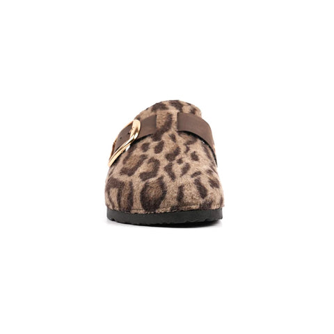 Lunar Oakley Ocelot Womens Clog Style Mule Slippers
