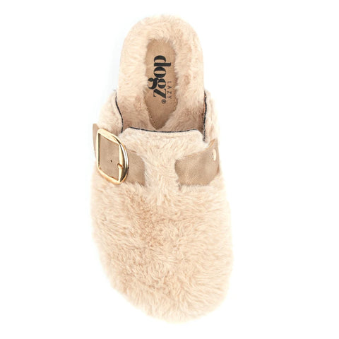 Lunar Rhianna Beige Womens Clog Style Mule Slippers