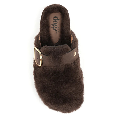 Lunar Rhianna Brown Womens Clog Style Mule Slippers