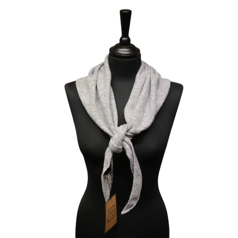 Jess and Lou Grey Midweight Cosy Knit Triangle Scarf