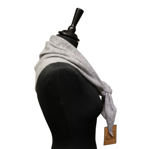 Jess and Lou Grey Midweight Cosy Knit Triangle Scarf