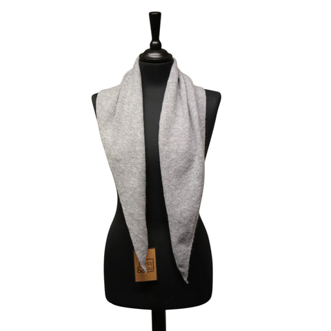 Jess and Lou Grey Midweight Cosy Knit Triangle Scarf