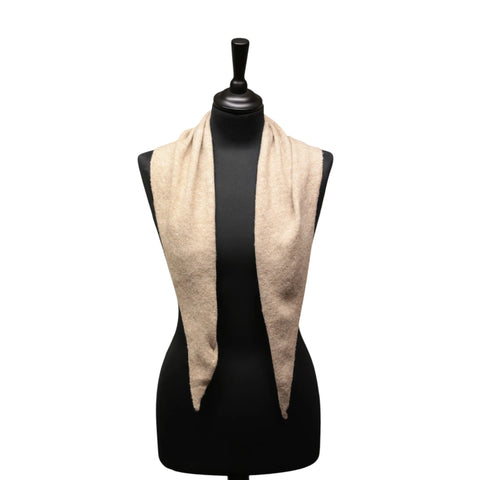 Jess and Lou Oatmeal Midweight Cosy Knit Triangle Scarf