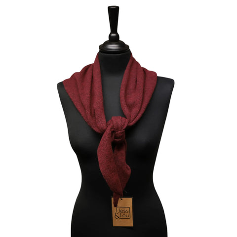 Jess and Lou Burgundy Midweight Cosy Knit Triangle Scarf